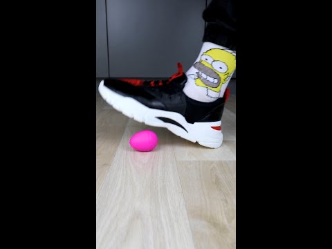 Experiment Sneakers vs Kinder Surprise | Crushing Crunchy & Soft Things! #shorts