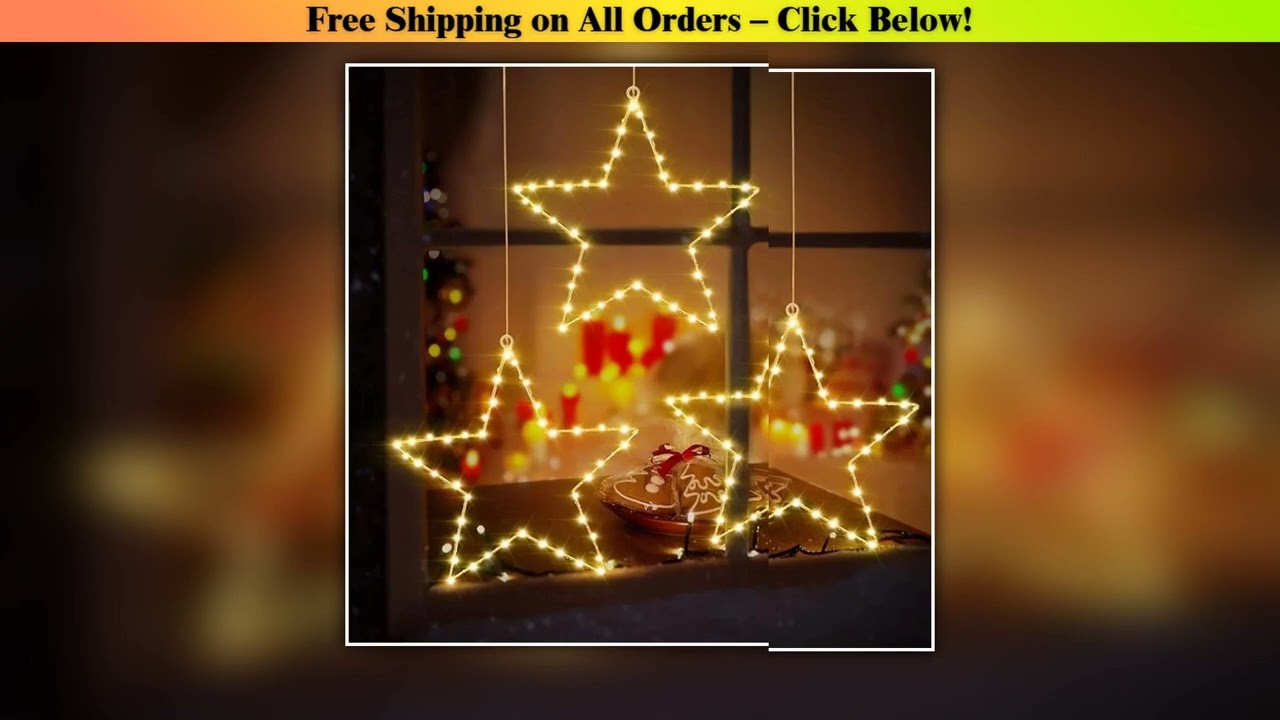 1/3Pack LED Iron Star Christmas Lights Battery Powered with Remote Control 8 Modes Lamps For Home