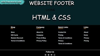 website footer design | html and css website design