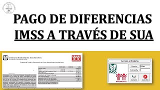 COMO DETERMINAR LAS DIFERENCIAS DE PAGO IMSS EN SUA_ Pago de diferencias IMSS
