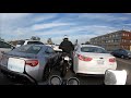 Motorcycle lanesplitting through gridlocked traffic on the Bay Bridge