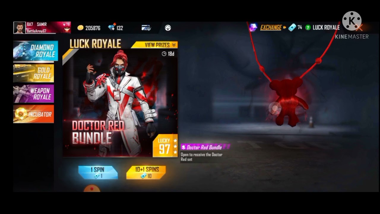 Free Fire New Diamond Royal Doctor Red Bundle.