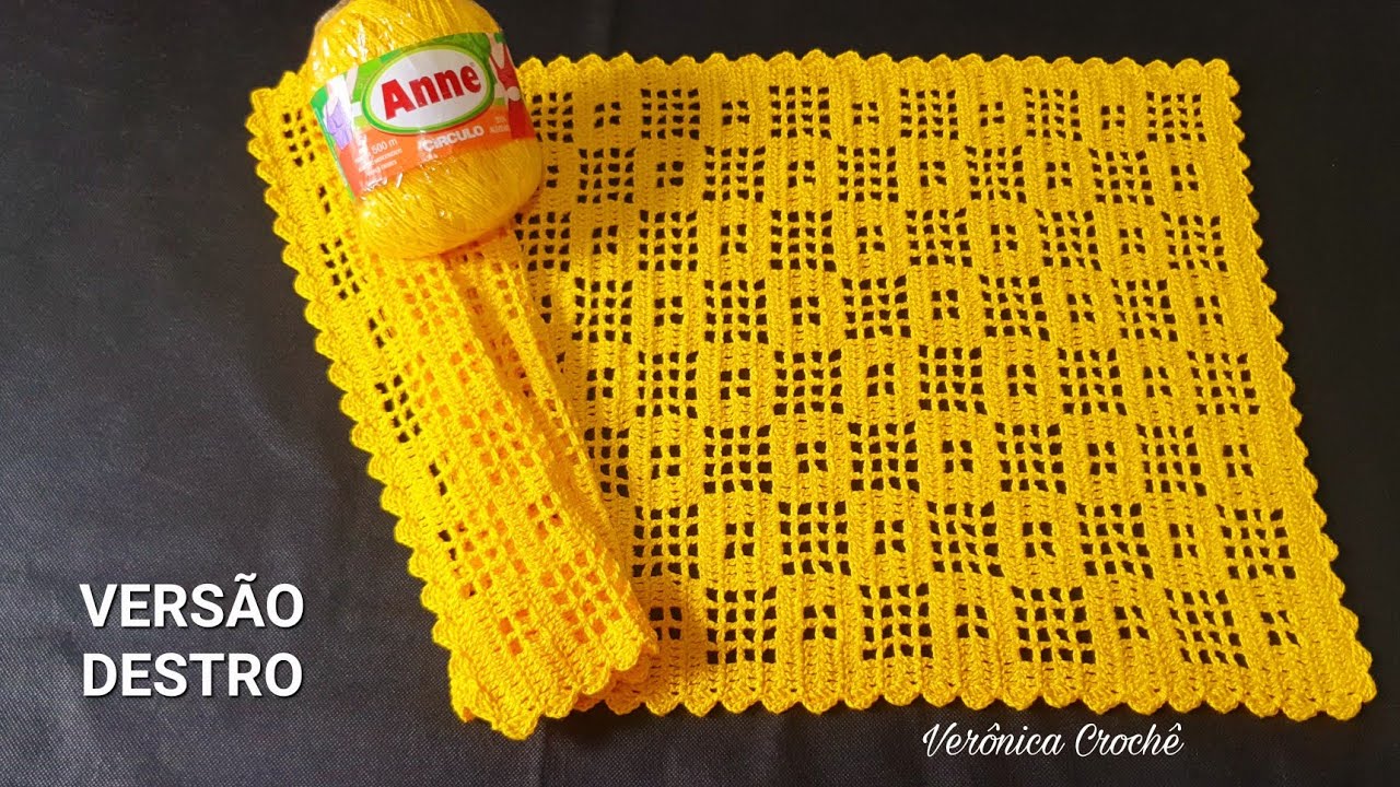 🌻Caminho de mesa em croche linha Anne/Centro de mesa/Passo a passo/Para iniciantes(Versão destro