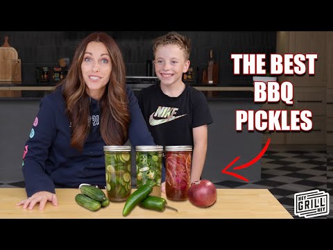 The BEST Homemade Pickles for Backyard BBQ! Pickles, Jalapeno Peppers & Pickled Red Onion