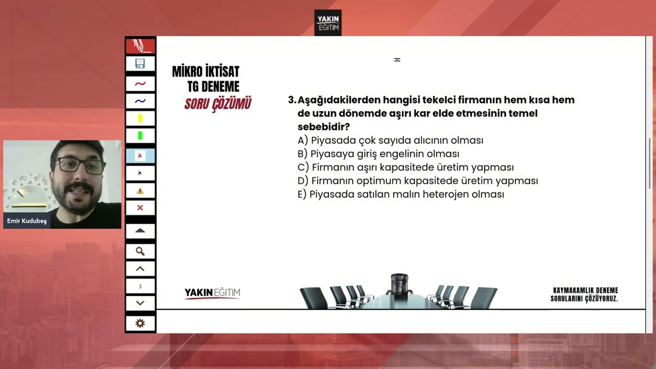 EMİR KUDUBEŞ İLE KAYMAKAMLIK TG DENEME SINAVI MİKRO İKTİSAT SORU ÇÖZÜMÜ