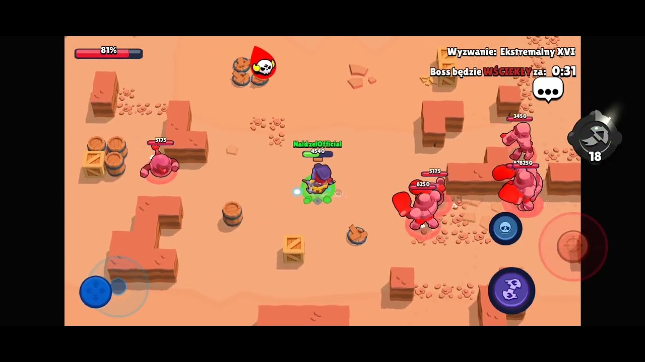 Nieudana próba Insane 16 na Boss Fight w Brawl Stars z 