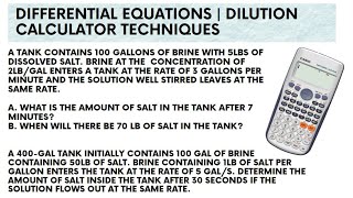 Dilution Problem CALTECH | Differential Equations
