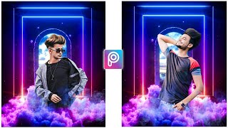 Neon Background Editing | PicsArt Tutorial | 2021 Viral Neon Smoke Editing | RTWORLD screenshot 5