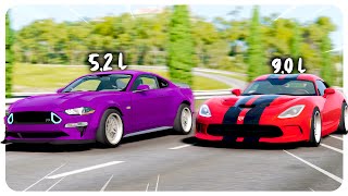 Viper 9.0L VS Mustang 5.2L pe BeamNG.Drive