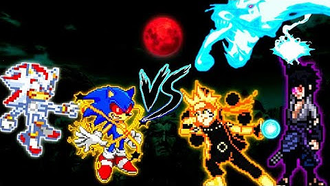 Sonic Chaos V4 JVL OP (AF) & Shadow V3 OP (AF) VS Naruto V2 OP (AF) & Sasuke Rinnegan V3 OP in Mugen