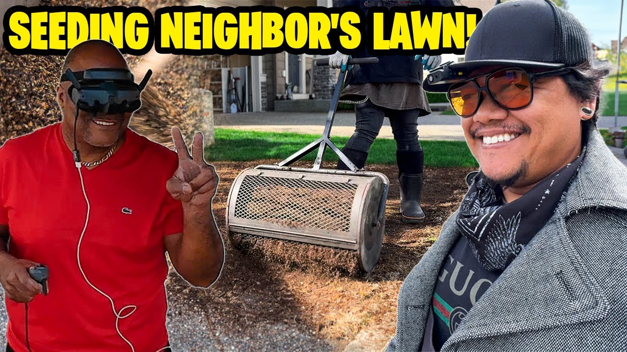 ВЕСЕННИЙ ДЕНЬ ПОСЕВА ДЛЯ РЕМОНТА ГАЗОНА У СОСЕДЯ! Купил ему САМЫЕ ТЁМНЫЕ СЕМЕНА, которые только м...