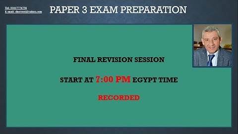 5- IGCSE - ICT - PAPER 3 - THE DAY BEFORE EXAM NOTES - FINAL REVISION - RECORDED