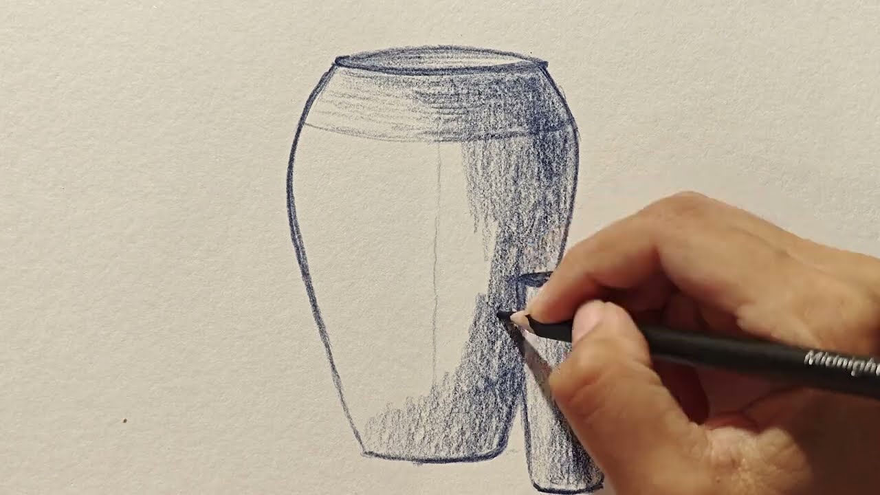 "Realistic Pencil Shading of Vase & Glass ️ | Easy Still Life Drawing ...