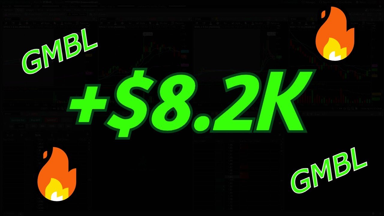  8 2k on a reverse split setup gmbl live day trading w thinkorswim
