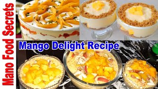 Mango Delight Recipe || Mango Sago Pudding Recipe by Mano Food Secrets