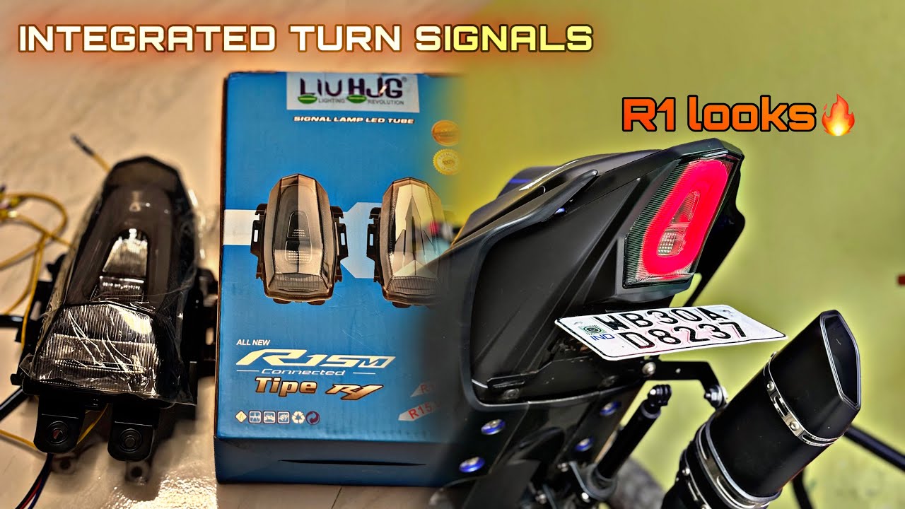 R1 Type Tail Light Installed on R15 v3😍Running Tail lamp with Integrated Turn Signal🔥looks Gorgeou
