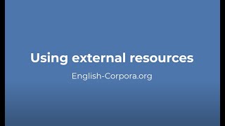 English-Corpora.org: external resources