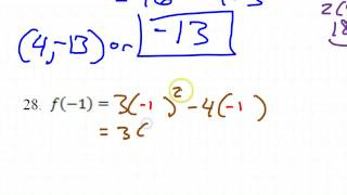 Day 6 HW   #26 to #31   Evaluating Functions with and without a Calculator