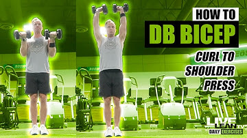 How To Do A STANDING DUMBBELL BICEP CURL TO SHOULDER PRESS | Exercise Demonstration Video and Guide