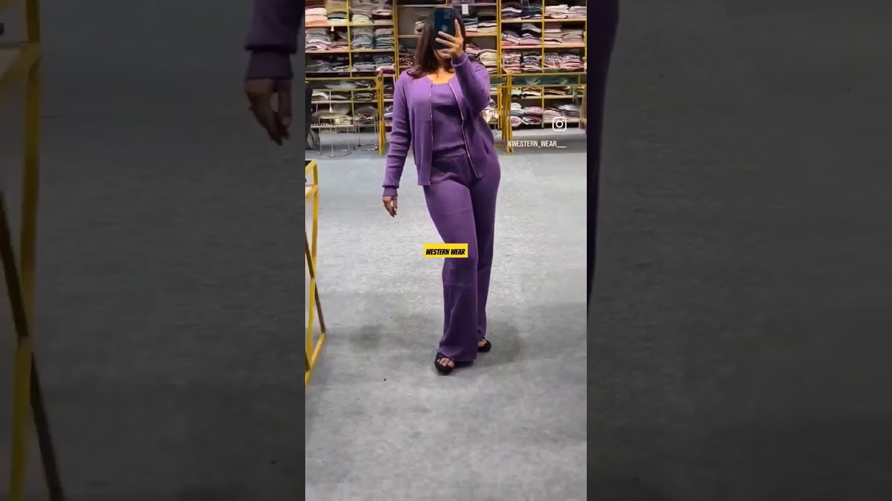 Stylish Three-Piece Knitted Outfit: Chic Sweater Suit, Chain Vest & Elastic Pants 