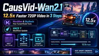 CausVid-Wan2.1: 12.5x Faster 720P Video in 3 Steps + VACE Workflow Update