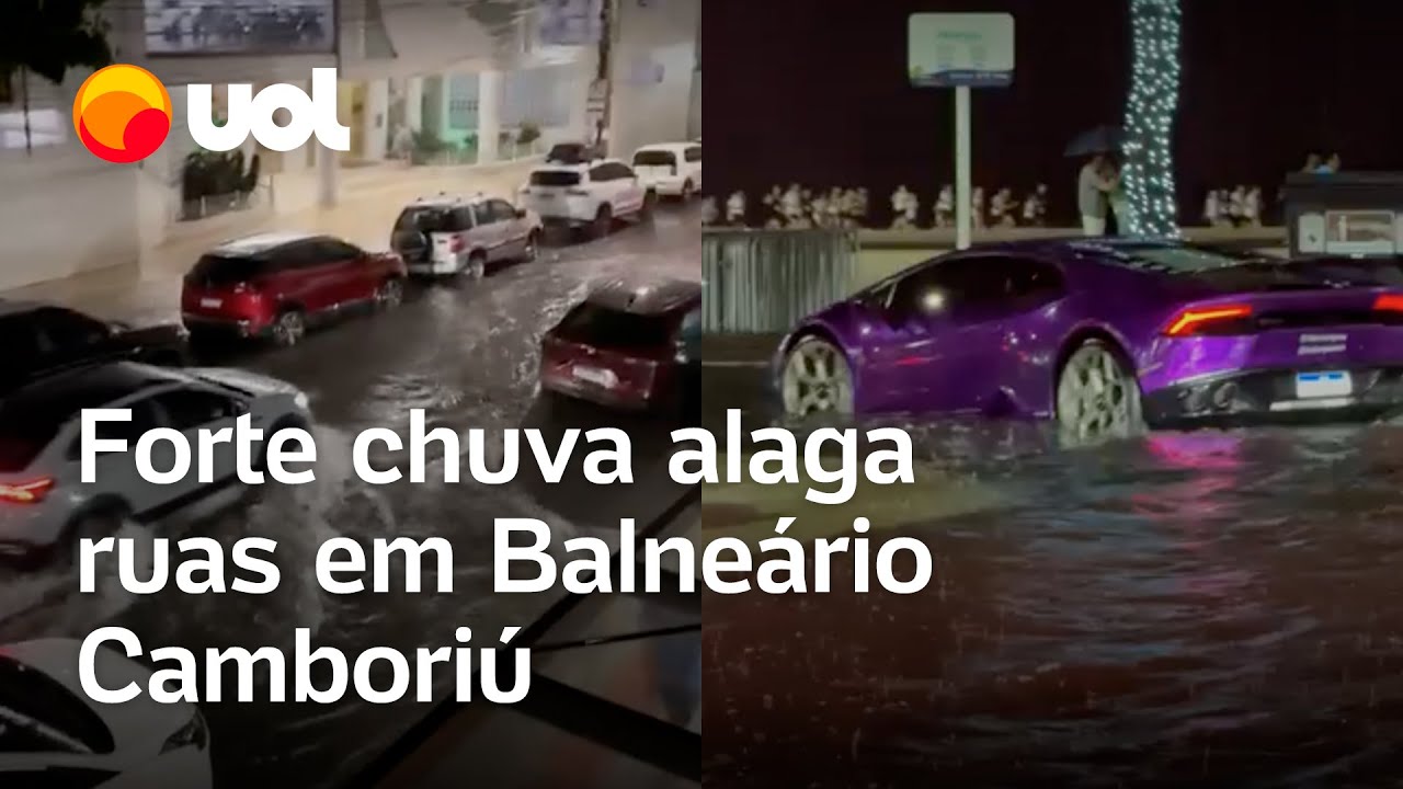 Fortes chuvas alagam regiões de Balneário Camboriú; veja vídeos