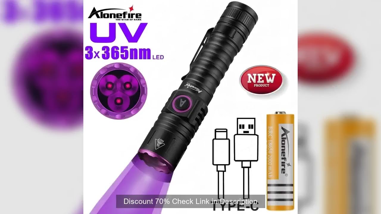 15W UV 365nm High power Blacklight USB Flashlight Invisible Ink Marker Cat Dog Urine Tinea Ore Money