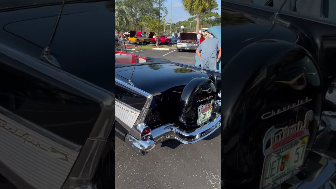 Black 1957 Chevy Convertible with Continental Kit 