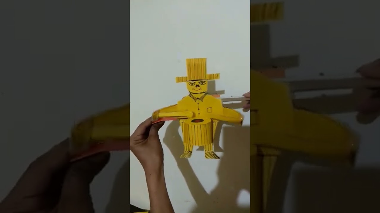 paper craft# diy# drum man from paper# kids School craft