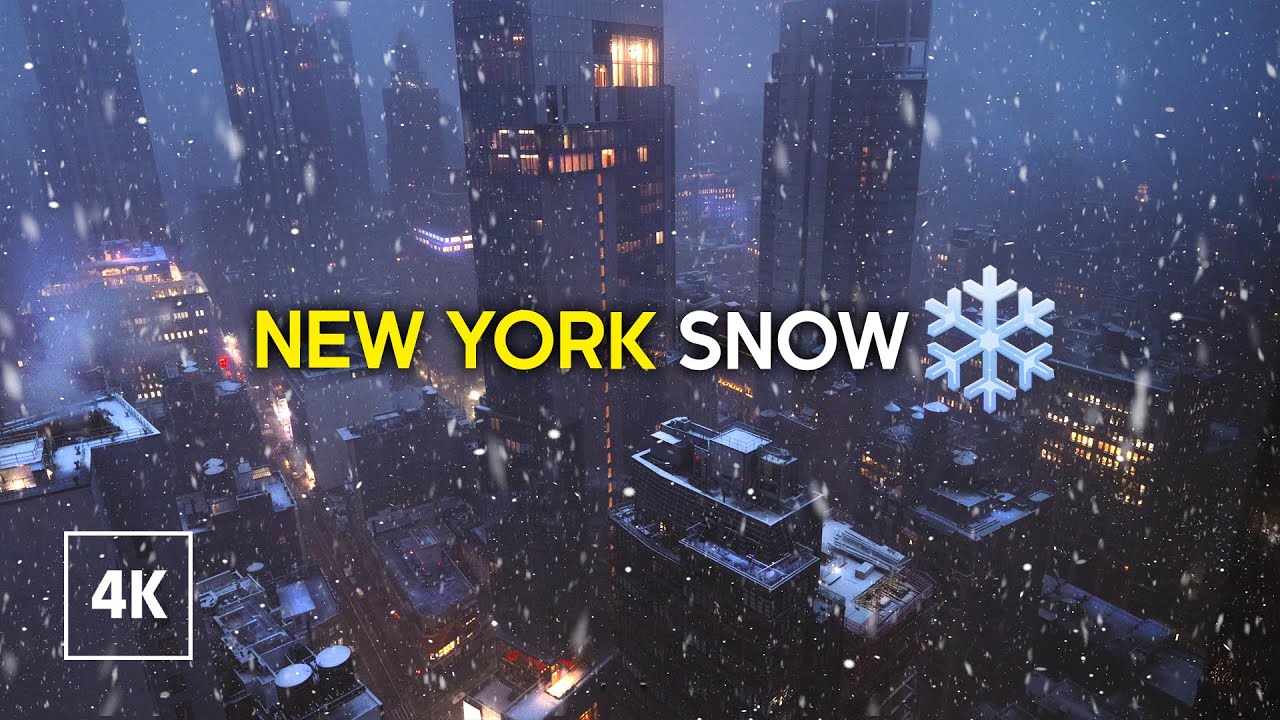 Window View SNOW AMBIENCE NEW YORK ❄️ Snowstorm in Midtown Manhattan