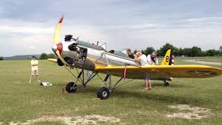 Ryan PT-22 Recruit Hand Crank Engine Startup