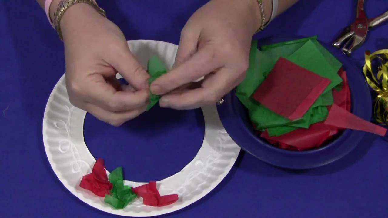 Tissue Paper Christmas Wreath Craft