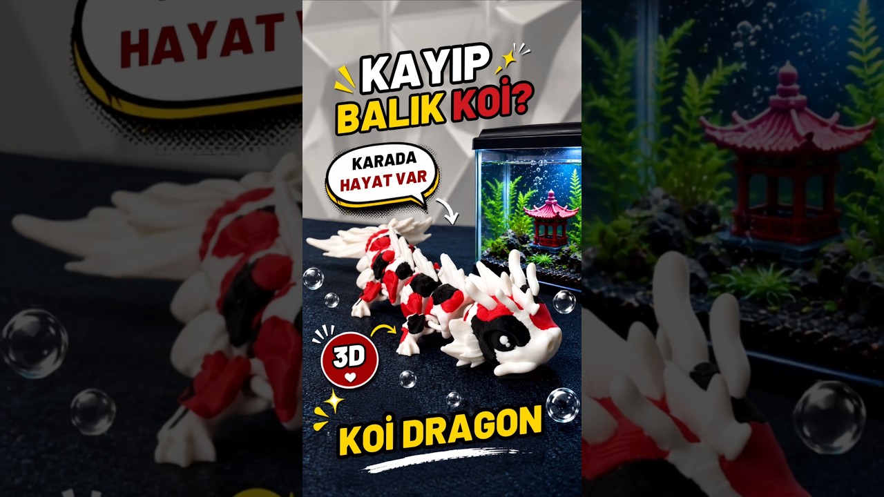 KOİ EJDERHASI 🐉 | Balıkken Ejderha Oldu | 3D Print Articulated Koi Dragon