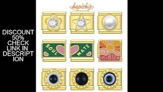 Hapiship 2025 Wholesale Fashions Love Star Flower Round Charm Links Fit 9mm Bracelet Stainless Steel