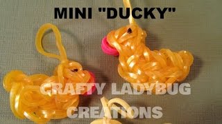 Rainbow Loom Bands MINI RUBBER DUCK/Bird Easy/CHARM How to Make Crafty Ladybug Resimi