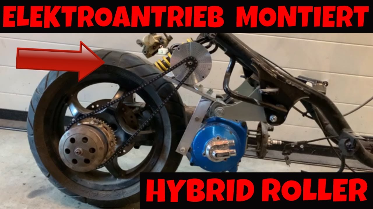 Hybrid Aerox Roller Umbau / Elektroantrieb fertig montiert - YouTube