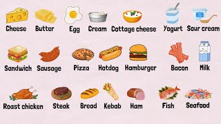 50+ FOOD NAMES in English // FOOD VOCABULARY With Picture ⭐ Learn English With Ant