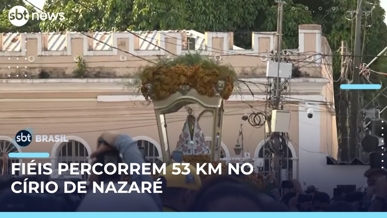 Milhares de fiéis percorrem 53 km no maior traslado do Círio de Nazaré, em Belém | 