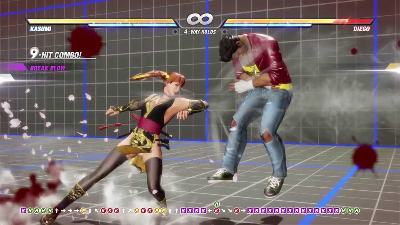 DEAD OR ALIVE 6: kasumi advanced combo 12