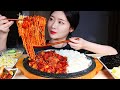 매운갑오징어볶음 소면 밥 구운김 양배추쌈 먹방/SPICY STIR-FRIED SQUID(Ojingeo Bokkeum) 🔥 NOODLES & RICE & KIMCHI MUKBANG