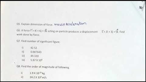 11th 1st unit test physics question paper
