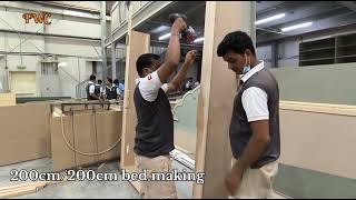 How to Make a Giant 200x200 CM King Bed | Full Process Like a Pro! #furniture #wood #howto #videos
