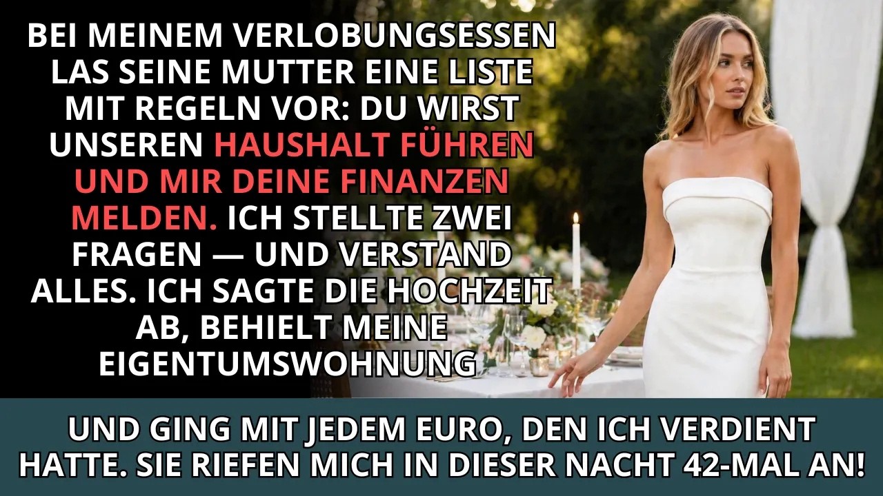 BEI MEINEM VERLOBUNGSESSEN VERKÜNDETE SEINE MUTTER, ICH WÜRDE IHRER FAMILIE DIENEN  ICH LÄCHELTE