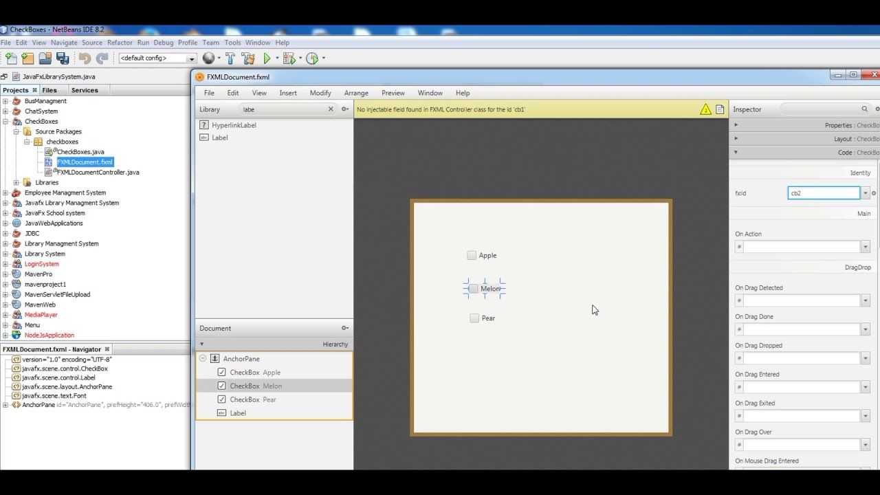 12 JavaFx Checkboxes With Event Actions - YouTube