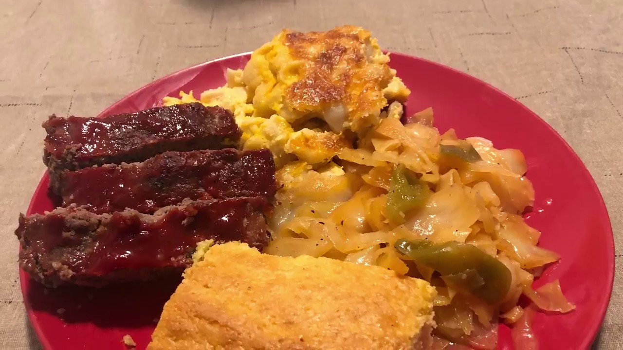  Meatloaf Cabbage Macaroni N Cheese Mukbang YouTube