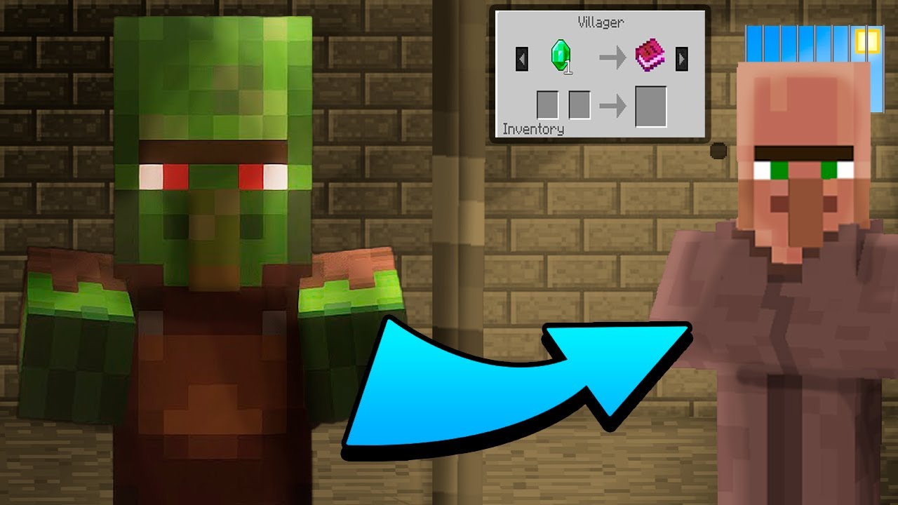 Como CURAR a un ALDEANO ZOMBIE en MINECRAFT (Java & Bedrock) | Tutorial