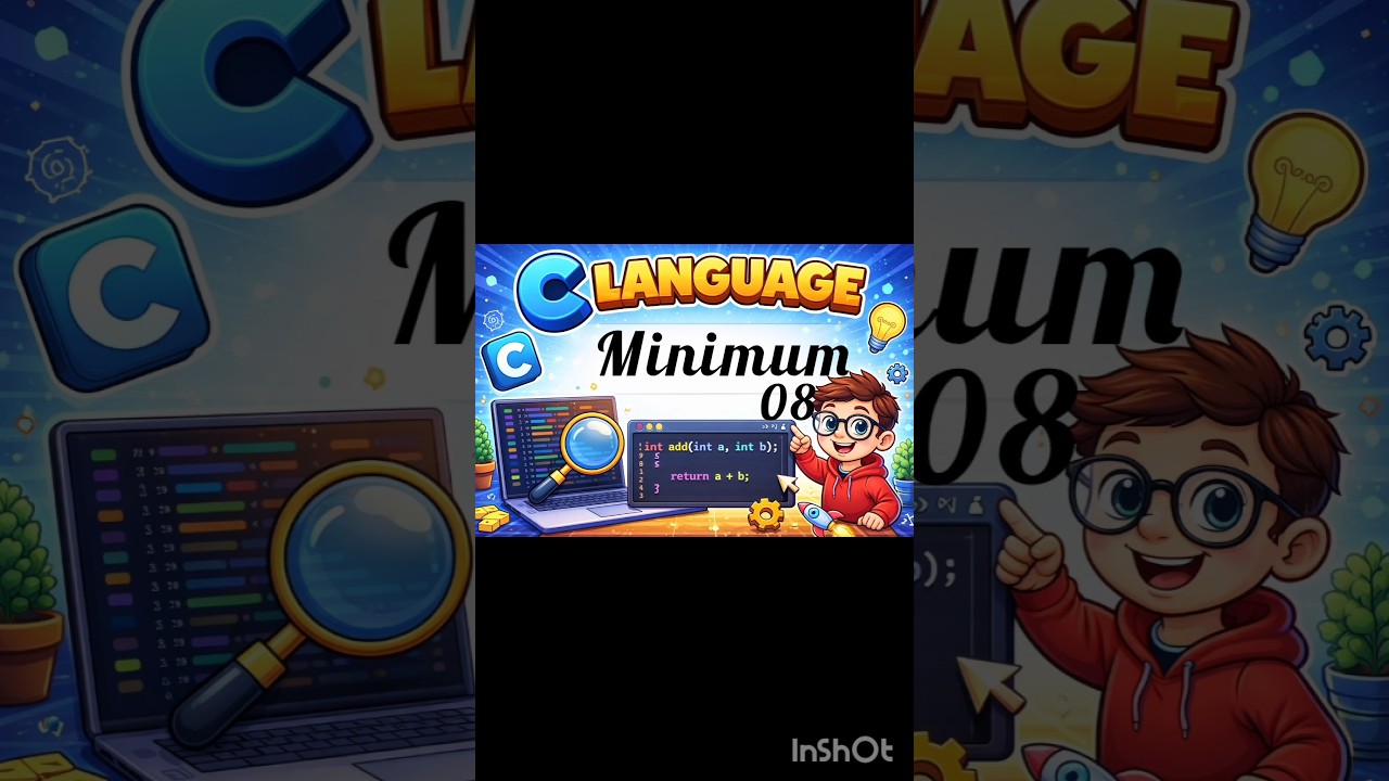 08/20 Find Minimum of Two Numbers Using Function in C 