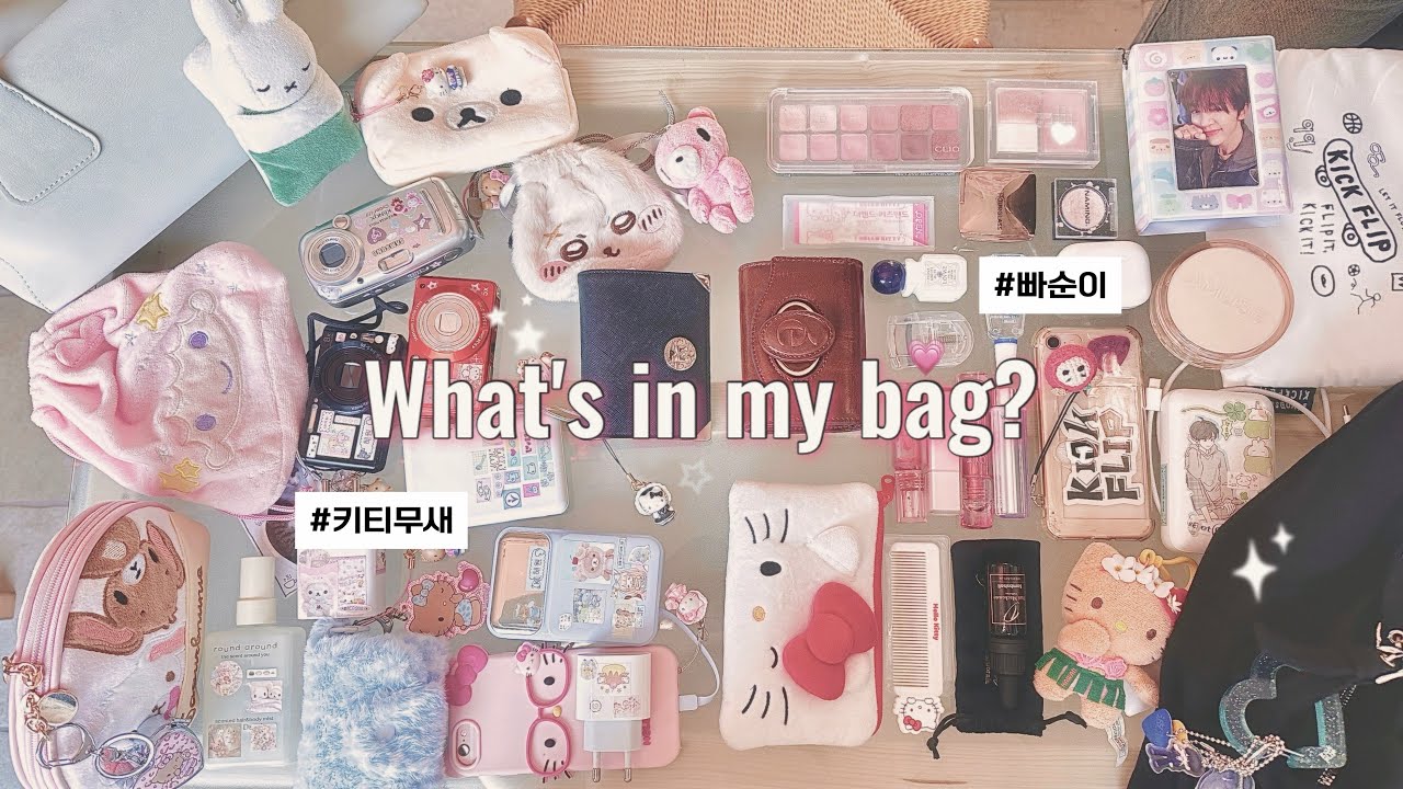 추구미 정반대 여자 둘의 왓츠인마이백 | 핑크 키티 광인과 빠순이 | what's in my bag?