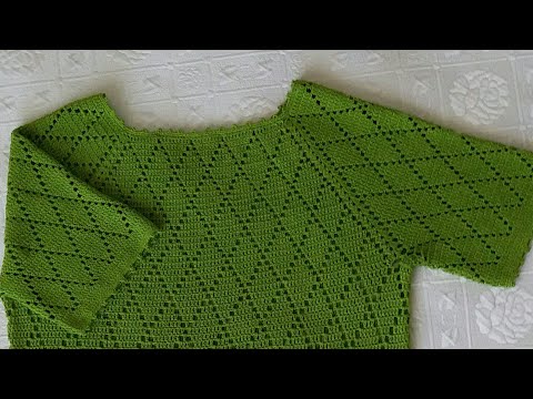 Baklava Desenli Tığişi-  Bluz Yapımı PART2 /Crochet Blusa /Scraaf