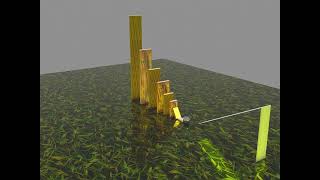 Domino effect blender animation  #animation #blender #simulation #3danimation